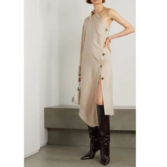 Acne Studios Dresses & Skirts - NWT Acne Studios Striped One Shoulder Shirt Dress